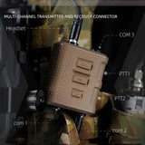 Military Tactical Headset V60 PTT Adapter Kit Transmitter Receiver Connector