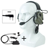EARMOR M32 MOD4 Tactical Headset Head-mounted & M52 PTT One Set
