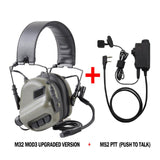 EARMOR M32 MOD4 Tactical Headset & M52 PTT One Set Fit for Military and Shooting Noise Canceling Headphones