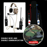 Military AMP Tactical HeadSet Noise Reduction Aviation Communication Headphone