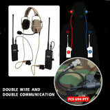 Military AMP Tactical HeadSet Noise Reduction Aviation Communication Headphone