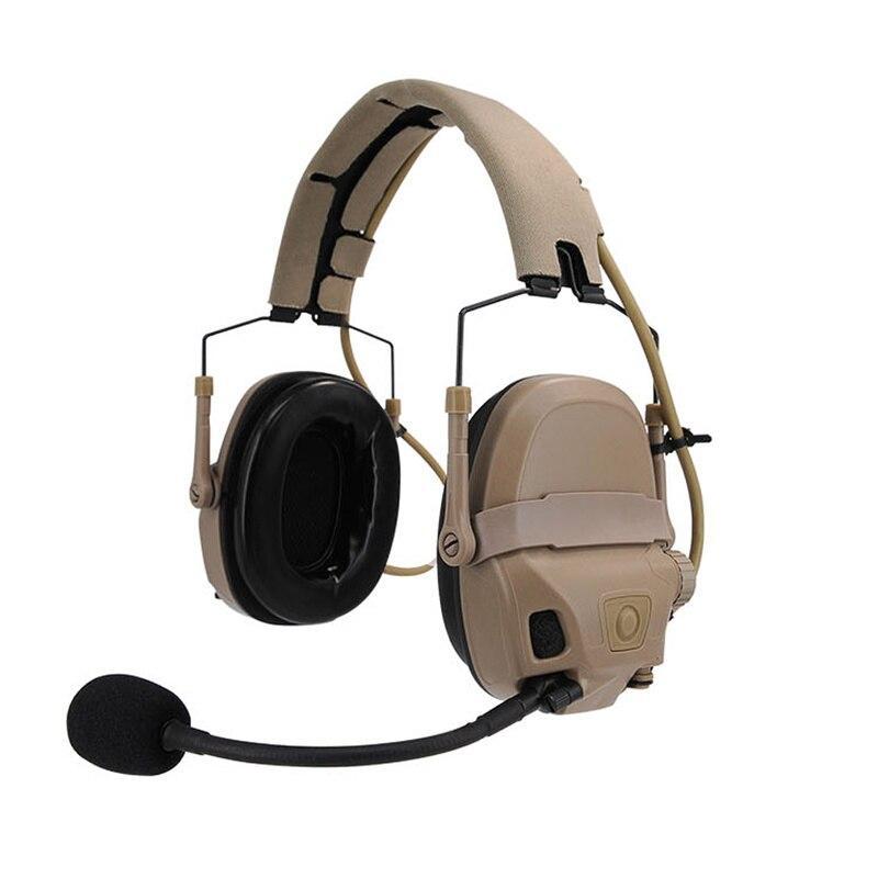 Military AMP Tactical HeadSet Noise Reduction Aviation Communication ...